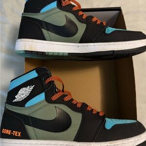 Nike Air Jordan Gore-Tex Sneakers - Black, Teal, and Orange
